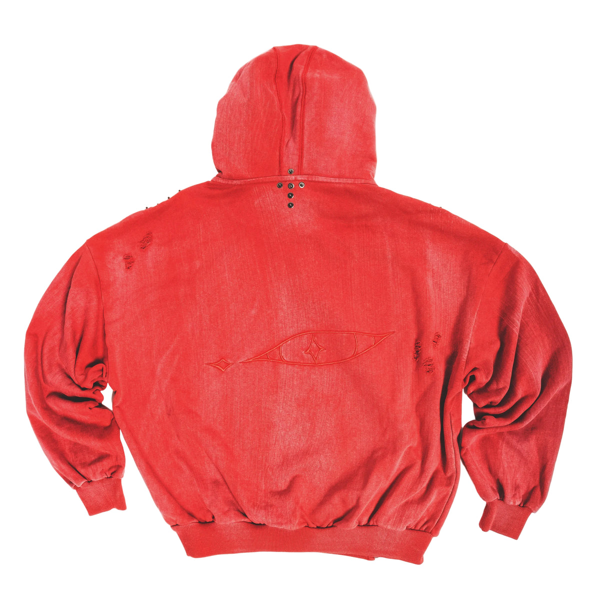 Red Eye Diagonal Zip Hoodie