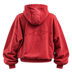 Red Eye Diagonal Zip Hoodie
